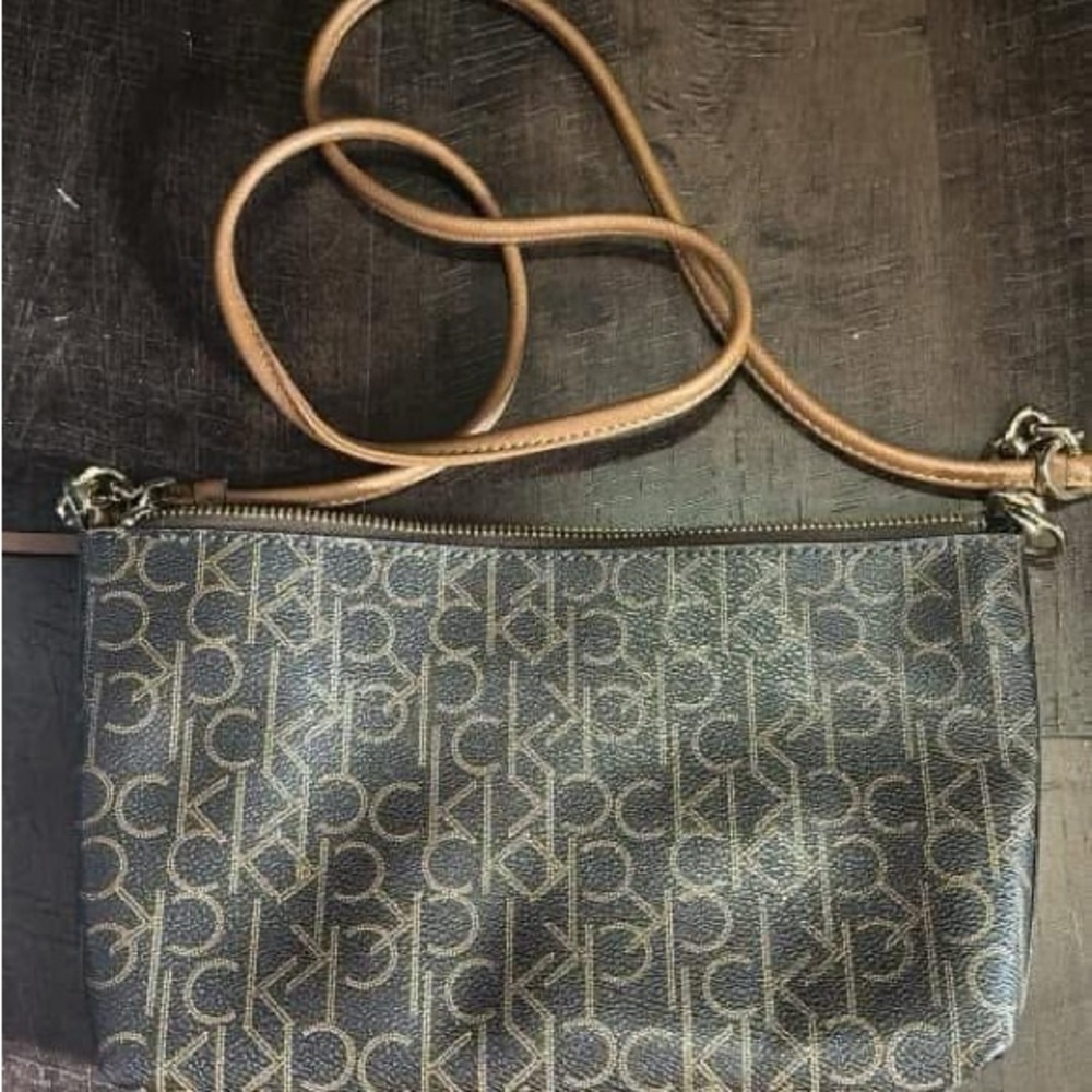 Calvin Klein Crossbody Bag in Black and Tan